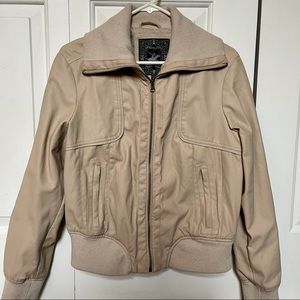 Bomber-Style Faux Leather Jacket